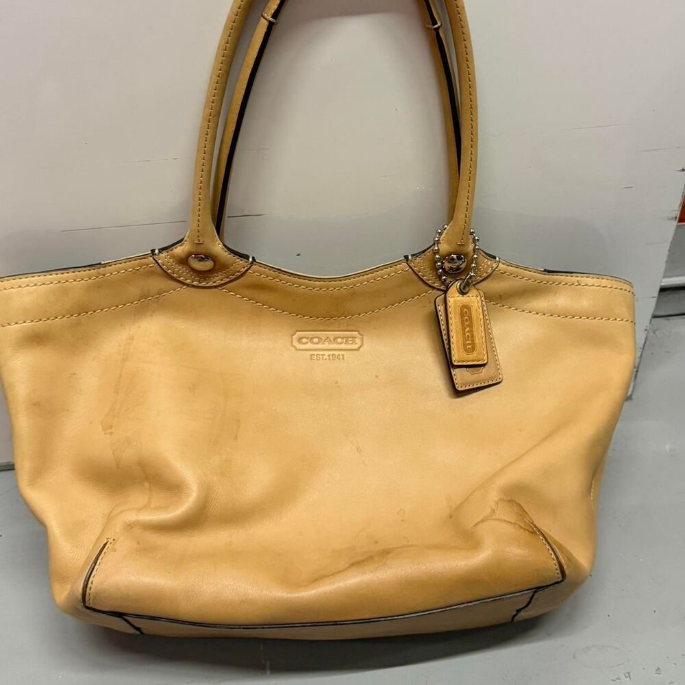 Coach Tan Leather Bleeker Legacy Shoulder Satchel